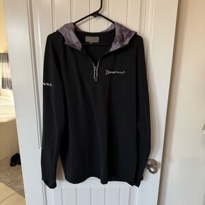 Orangetheory Black Quarter-Zip Hoodie with Gray Hood